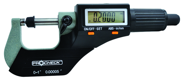 IP40 Electronic Micrometer - 1-2"/50.8mm Range - .00005"/.001mm Resolution - Output S4 Connector - USA Tool & Supply