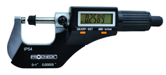 IP54 Electronic Micrometer - 0-1"/25.4mm Range - .00005"/.001mm Resolution - Output S4 Connector - USA Tool & Supply