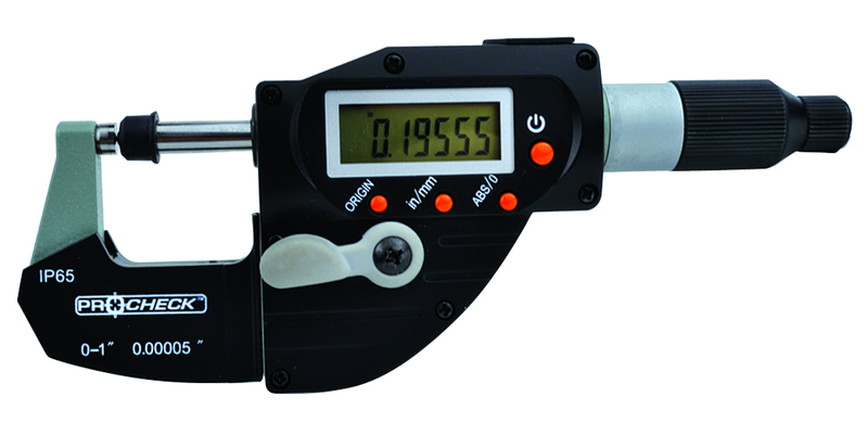 IP65 Ram-Mike Absolute High Speed Micrometer - 0-1"/25.4mm Range - . 00005"/.001mm Resolution - Output L5 Connector - USA Tool & Supply