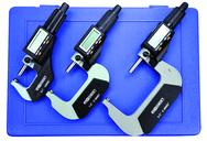 IP40 Electronic Micrometer Set - 0-3"/76.2mm Range - .00005"/.001mm Resolution - Output S4 Connector - USA Tool & Supply