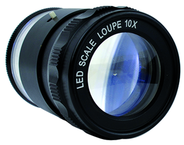 LED 10x Loupe - With inch, mm, Fraction, Angle, Diameter Scale - Plus 9  Reticles - USA Tool & Supply