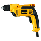 #DWD112 - 7.0 No Load Amps - 0 - 2500 RPM - 3/8'' Keyless Chuck - Corded Reversing Drill - USA Tool & Supply