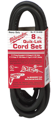 #48-76-4008 - Fits: Most Milwaukee 3-Wire Quik-Lok Cord Sets @ 8' - Replacement Cord - USA Tool & Supply