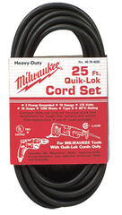 #48-76-4025 - Fits: Most Milwaukee 3-Wire Quik-Lok Cord Sets @ 25' - Replacement Cord - USA Tool & Supply