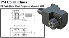 PM Collet Chuck (ER Style Right Hand Peripheral Mounted VDI) - Part #: PM53.3025ER - USA Tool & Supply