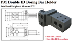PM Double ID Boring Bar Holder (Left Hand Peripheral Mounted VDI) - Part #: PM91.3020L - USA Tool & Supply