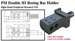 PM Double ID Boring Bar Holder (Right Hand Peripheral Mounted VDI) - Part #: PM91.3020R - USA Tool & Supply