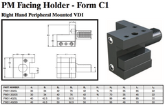 PM Facing Holder - Form C1 (Right Hand Peripheral Mounted VDI) - Part #: PM31.3020S - USA Tool & Supply