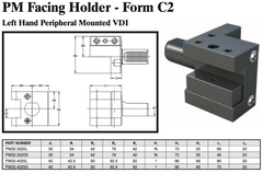 PM Facing Holder - Form C2 (Left Hand Peripheral Mounted VDI) - Part #: PM32.3020L - USA Tool & Supply