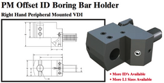 PM Offset ID Boring Bar Holder (Right Hand Peripheral Mounted VDI) - Part #: PM56.4032RS - USA Tool & Supply