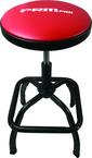 Shop Stool Heavy Duty- Air Adjustable with Square Foot Rest - Red Seat - Black Square Base - USA Tool & Supply