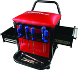 Roller Shop Stool with Side Drawers - USA Tool & Supply