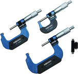 0 - 3"  3 Piece Set .0001" Graduation Mechanical Digital Outside Micrometers - USA Tool & Supply