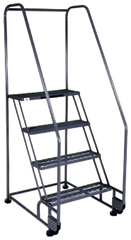 Model 3TR26; 3 Steps; 28 x 30'' Base Size - Tilt-N-Roll Ladder - USA Tool & Supply