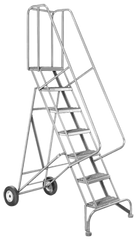 Model 6500; 8 Steps; 30 x 65'' Base Size - Roll-N-Fold Ladder - USA Tool & Supply