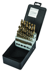 29 Pc. 1/16" - 1/2" by 64ths Cobalt Bronze Oxide Screw Machine Drill Set - USA Tool & Supply