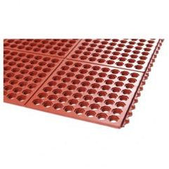 3' x 3' x 5/8" Thick Drainage Mat - Red - USA Tool & Supply