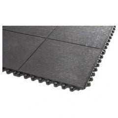 3' x 3' x 5/8" Thick Solid Deck Mat - Black - Grit Coated - USA Tool & Supply