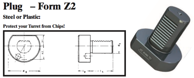 VDI Plug - Form Z2 (Plastic) - Part #: CNC86 82.5098P - USA Tool & Supply