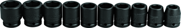 Proto® 3/4" Drive 10 Piece Impact Socket Set - 6 Point - USA Tool & Supply
