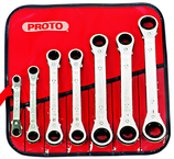Proto® 7 Piece Offset Reversible Ratcheting Box Wrench Set - 6 and 12 Point - USA Tool & Supply