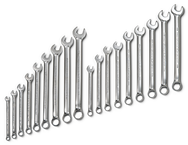Proto® 18 Piece Full Polish Anti-Slip Fractional and Metric Combination Wrench Set - 12 Point - USA Tool & Supply
