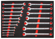 Proto® Foamed 18 Piece Metric Combination Wrench Set - Satin-12 Point - USA Tool & Supply