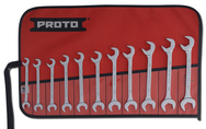 Proto® 11 Piece Full Polish Metric Angle Open-End Wrench Set - USA Tool & Supply