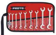 Proto® 9 Piece Satin Short Angle Open-End Wrench Set - USA Tool & Supply