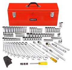 Proto® 1/4", 3/8" & 1/2" Drive 148 Piece Socket Set- 6 & 12 Point w/Box J9969R - USA Tool & Supply