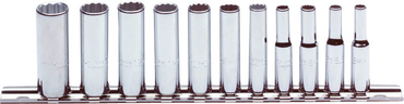 Proto® 1/4" Drive 11 Piece Metric Deep Socket Set -12 Point - USA Tool & Supply