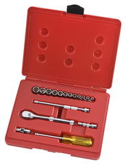 Proto® 1/4" Drive 17 Piece Metric Socket, Combination Set - 6 Point - USA Tool & Supply