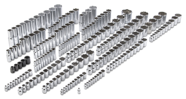 Proto® 1/4", 3/8", & 1/2" Drive 205 Piece Socket Set- 6, 8, and 12 Point - USA Tool & Supply