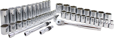 Proto® 3/8" & 1/2" Drive 50 Piece Combination Socket Set - 6 and 12 Point - USA Tool & Supply