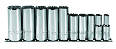 Proto® 3/8" Drive 10 Piece Deep Socket Set - 12 Point - USA Tool & Supply