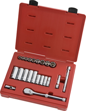 Proto® 3/8" Drive 22 Piece Socket Set - 12 Point - USA Tool & Supply