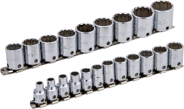 Proto® Tether-Ready 3/8" Drive 21 Piece Metric Socket Set - 12 Point - USA Tool & Supply