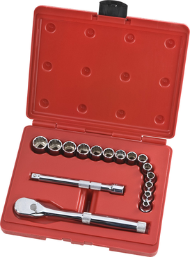 Proto® 3/8" Drive 16 Piece Metric Socket Set - 12 Point - USA Tool & Supply