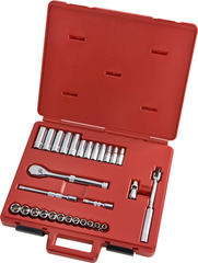 Proto® 3/8" Drive 29 Piece Metric Socket, Combination Set - 6 Point - USA Tool & Supply