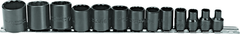 Proto® 3/8" Drive 13 Piece Black Oxide Socket Set - 12 Point - USA Tool & Supply