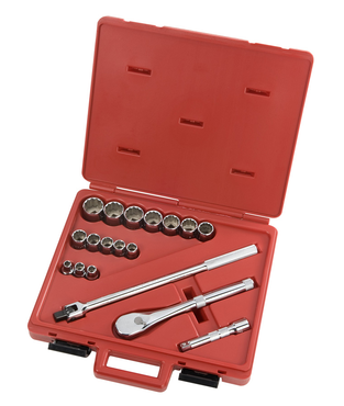 Proto® 1/2" Drive 18 Piece Socket Set - 12 Point - USA Tool & Supply