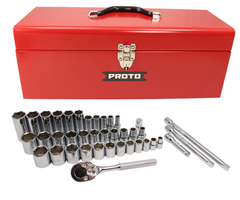 Proto® 3/8" & 1/2" Drive 39 Piece Combination Socket Set- 6 Point - USA Tool & Supply