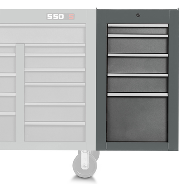 Proto® 550S Side Cabinet - 5 Drawer, Dual Gray - USA Tool & Supply