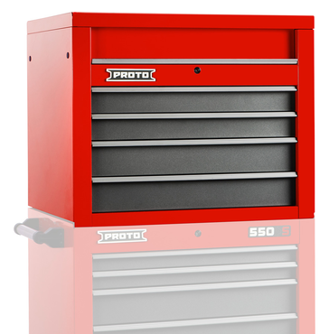 Proto® 550S 34" Top Chest - 4 Drawer, Safety Red and Gray - USA Tool & Supply