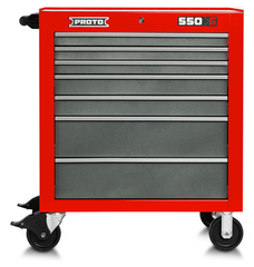 Proto® 550S 34" Roller Cabinet - 7 Drawer, Safety Red and Gray - USA Tool & Supply