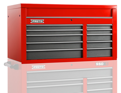 Proto® 550S 50" Top Chest - 10 Drawer, Gloss Red - USA Tool & Supply