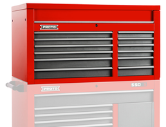 Proto® 550S 50" Top Chest - 12 Drawer, Safety Red and Gray - USA Tool & Supply