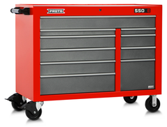 Proto® 550E 50" Power Workstation - 10 Drawer, Safety Red and Gray - USA Tool & Supply