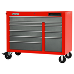 Proto® 550E 50" Front Facing Power Workstation w/ USB - 10 Drawer, Safety Red and Gray - USA Tool & Supply