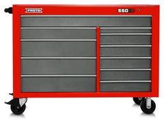 Proto® 550S 57" Workstation - 11 Drawer, Gloss Red - USA Tool & Supply